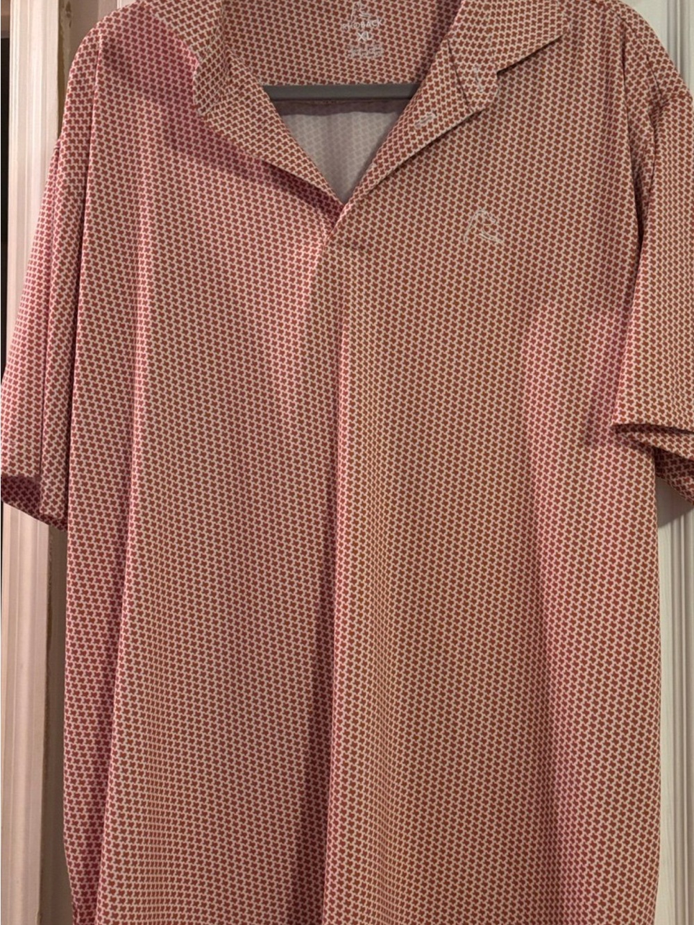 Rhoback Texas Longhorn Orange Mini-Pattern Polo